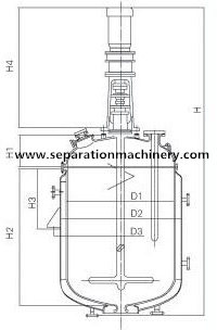 Pharmaceutical Chemical Stainless Steel Stirred Tank Reactor Vessel With Mixer