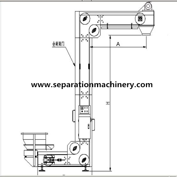 Z Shaped Bucket Conveyor Elevator Used In Food Industry