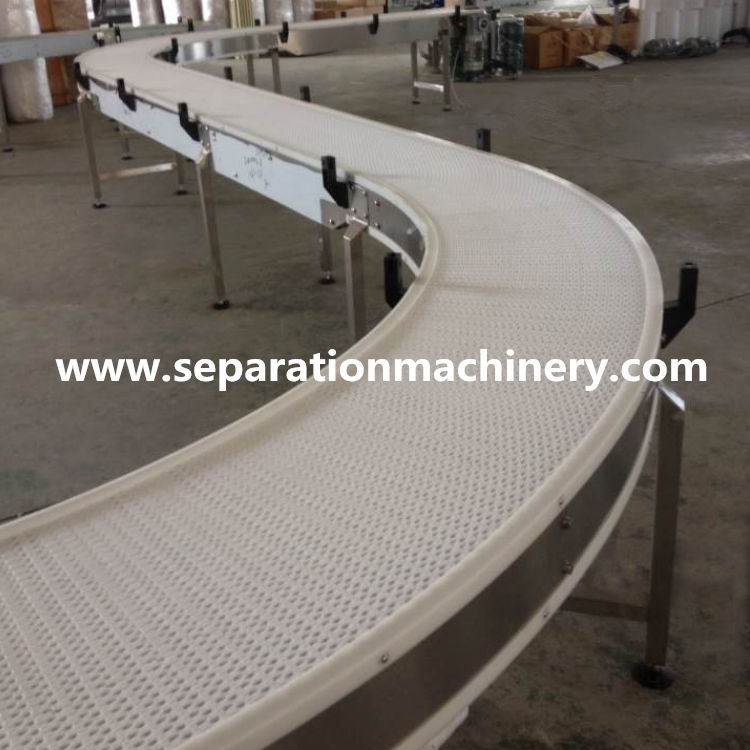 Food Grade Plastic Conveyor Belt Modular Curved Modular Belt Conveyor