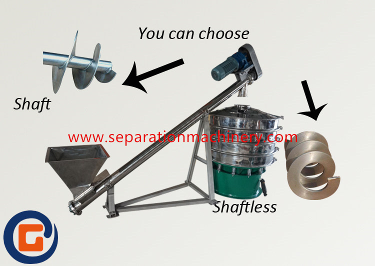 Food Spiral Hopper Powder Screw Conveyor Used With Packing Machine