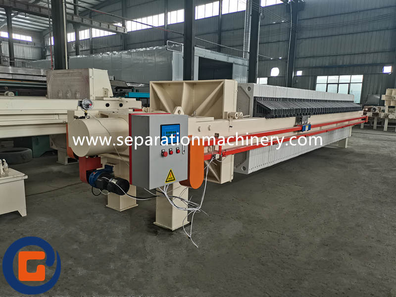 What industries use filter presses for solid–liquid separation?