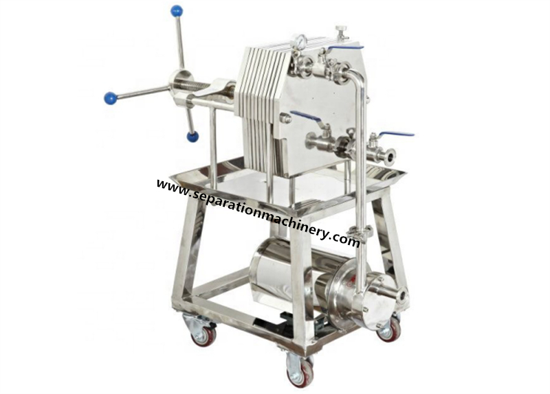 Sanitary Stainless Steel Plate Frame Filter press For Cosmetic Perfume Liquid Filtration